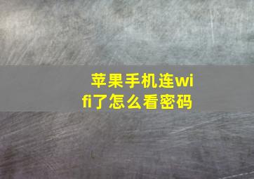 苹果手机连wifi了怎么看密码