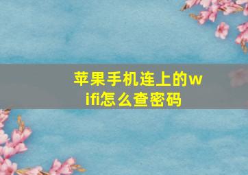 苹果手机连上的wifi怎么查密码