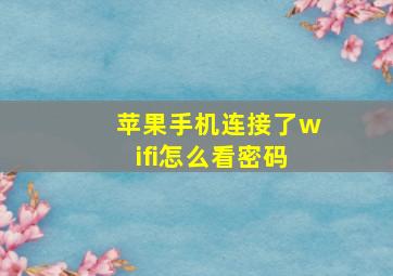 苹果手机连接了wifi怎么看密码