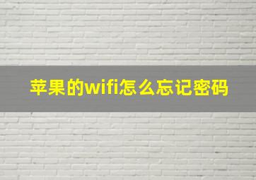 苹果的wifi怎么忘记密码