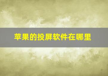 苹果的投屏软件在哪里