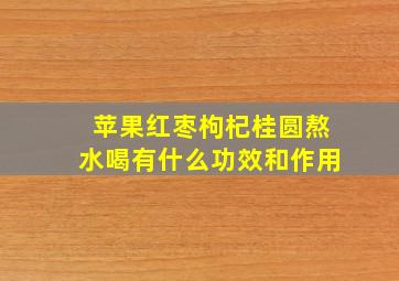 苹果红枣枸杞桂圆熬水喝有什么功效和作用