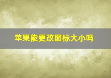 苹果能更改图标大小吗