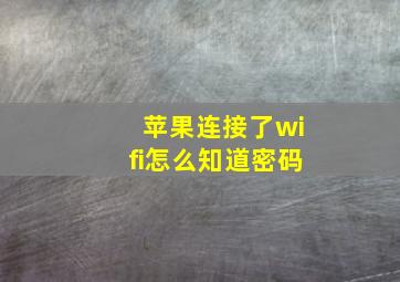 苹果连接了wifi怎么知道密码