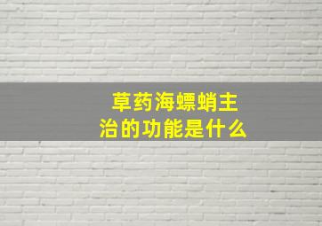 草药海螵蛸主治的功能是什么