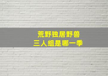 荒野独居野兽三人组是哪一季