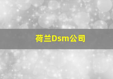 荷兰Dsm公司