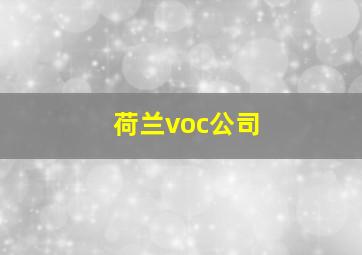 荷兰voc公司