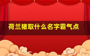 荷兰猪取什么名字霸气点