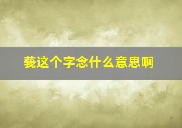 莪这个字念什么意思啊