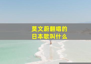 莫文蔚翻唱的日本歌叫什么