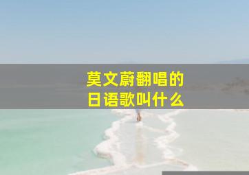 莫文蔚翻唱的日语歌叫什么