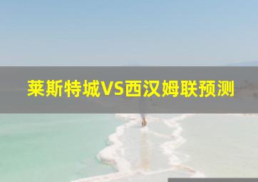 莱斯特城VS西汉姆联预测