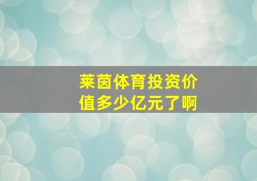 莱茵体育投资价值多少亿元了啊