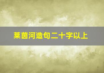 莱茵河造句二十字以上