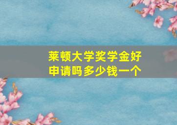 莱顿大学奖学金好申请吗多少钱一个