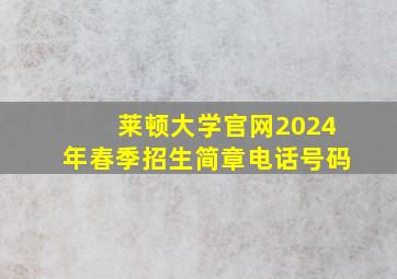 莱顿大学官网2024年春季招生简章电话号码