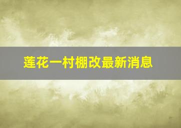 莲花一村棚改最新消息