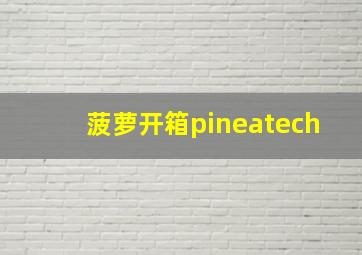 菠萝开箱pineatech