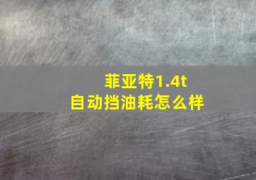 菲亚特1.4t自动挡油耗怎么样