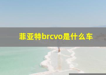 菲亚特brcvo是什么车