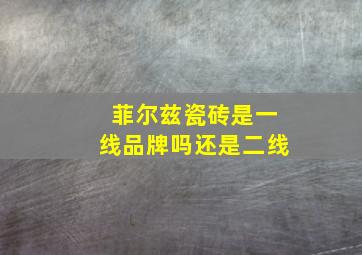 菲尔兹瓷砖是一线品牌吗还是二线