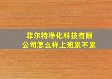 菲尔特净化科技有限公司怎么样上班累不累