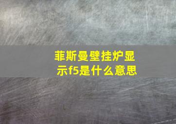 菲斯曼壁挂炉显示f5是什么意思