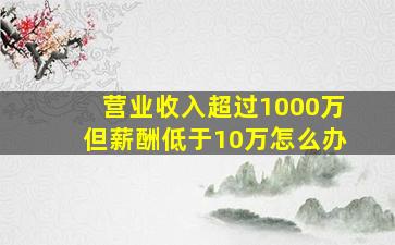 营业收入超过1000万但薪酬低于10万怎么办