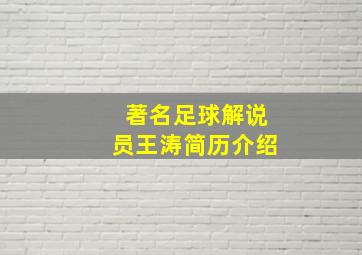 著名足球解说员王涛简历介绍