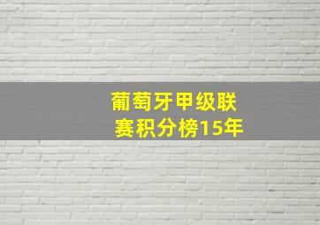 葡萄牙甲级联赛积分榜15年