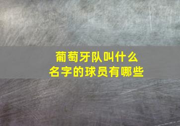 葡萄牙队叫什么名字的球员有哪些