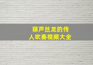 葫芦丝龙的传人吹奏视频大全