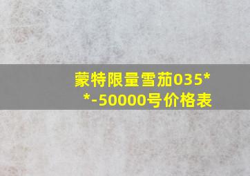 蒙特限量雪茄035**-50000号价格表