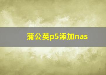 蒲公英p5添加nas