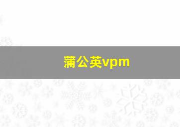 蒲公英vpm