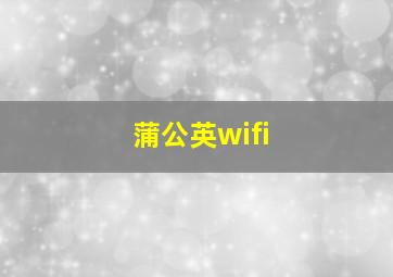 蒲公英wifi