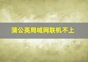 蒲公英局域网联机不上