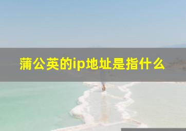 蒲公英的ip地址是指什么