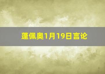 蓬佩奥1月19日言论