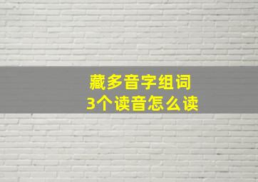 藏多音字组词3个读音怎么读