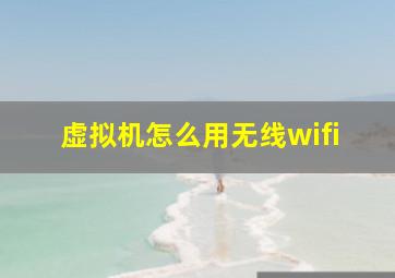 虚拟机怎么用无线wifi