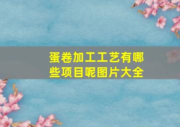 蛋卷加工工艺有哪些项目呢图片大全