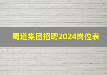 蜀道集团招聘2024岗位表