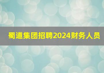 蜀道集团招聘2024财务人员