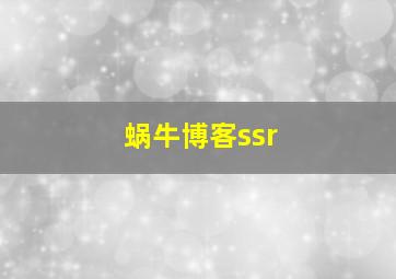 蜗牛博客ssr