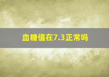 血糖值在7.3正常吗