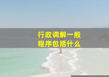 行政调解一般程序包括什么