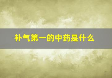 补气第一的中药是什么