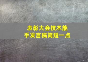 表彰大会技术能手发言稿简短一点